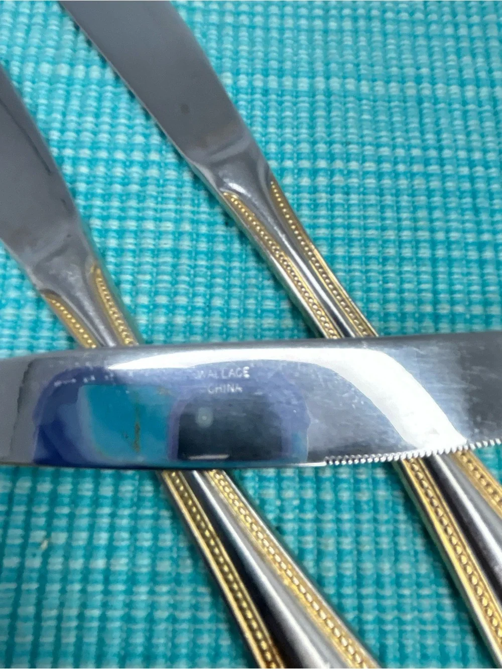 Wallace Gold Royal Bead Flatware 3 Dinner Knives Replacement